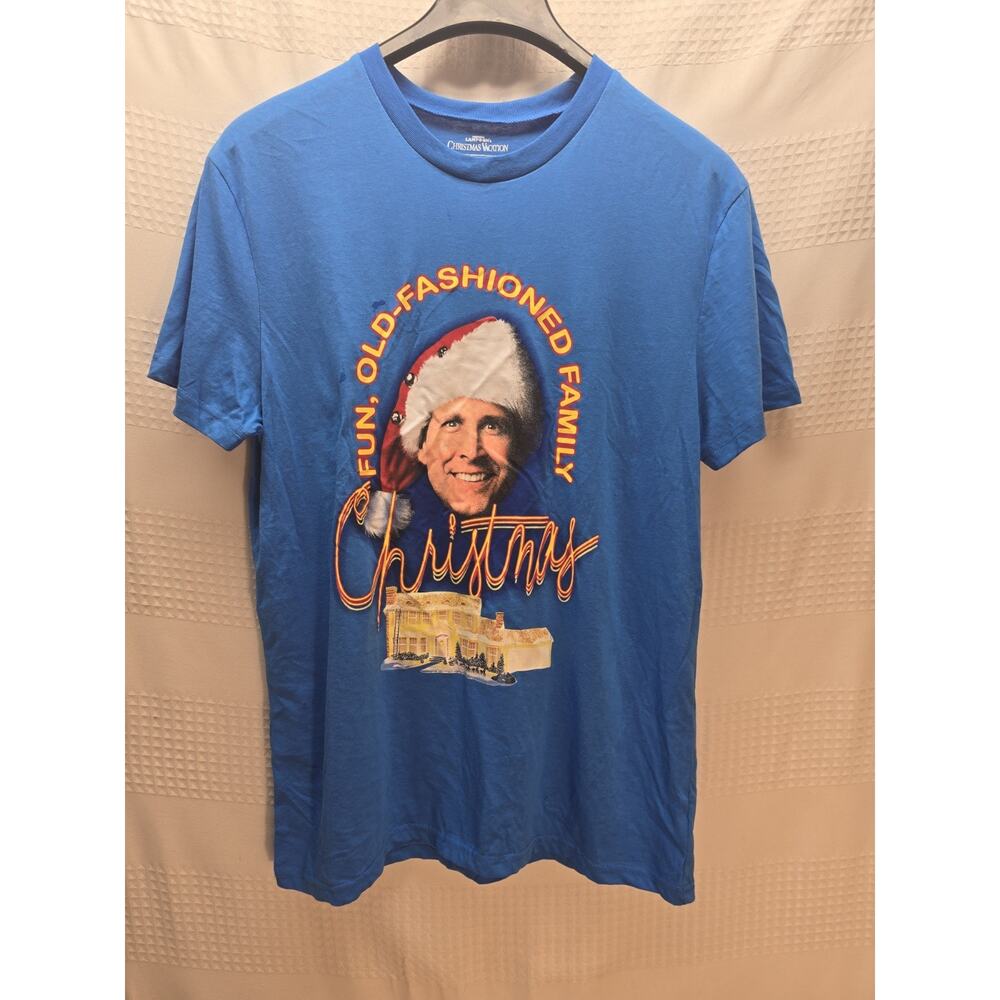 National lampoons Christmas Vacation Clark Griswold men’s blue shirt size large